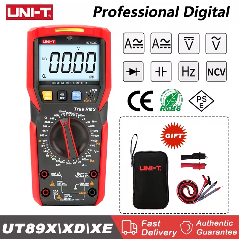 UNI-T UT89X UT89XD UT89XE Professional Digital True RMS 20A  NCV Current AC DC Voltmeter Capacitance Resistance Tester