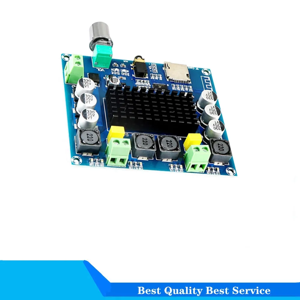 

XH-A105 Bluetooth 5.0 TDA7498 digital amplifier board 2x100W Stereo Audio AMP Module Support TF Card AUX