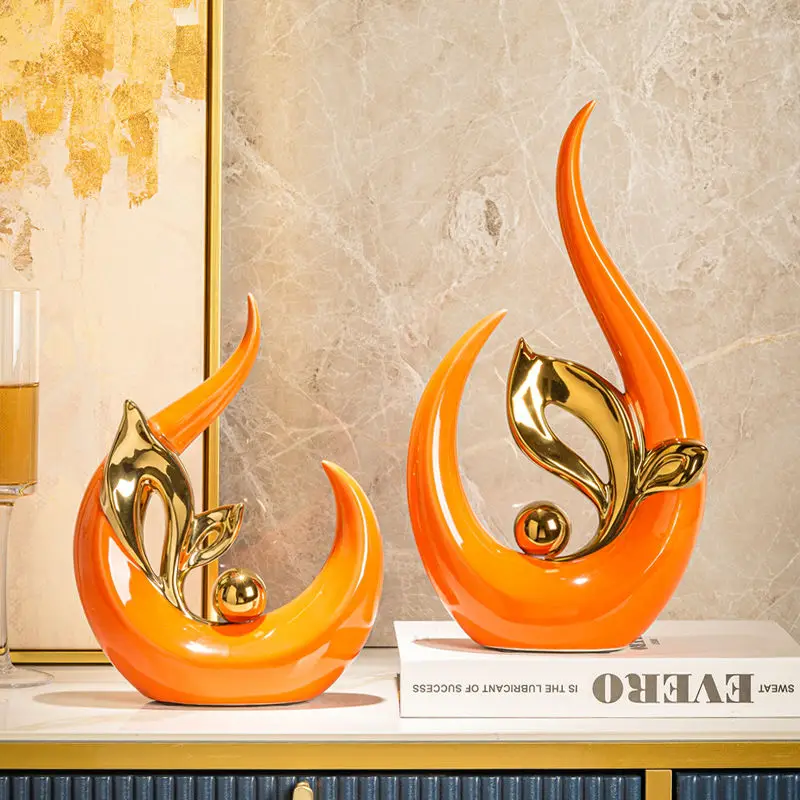 

Modern High-end Luxury Ceramic Ornaments Artwork Home Livingroom Porch Figurines Decoration Cabinet Bookshelf Accessories Crafts