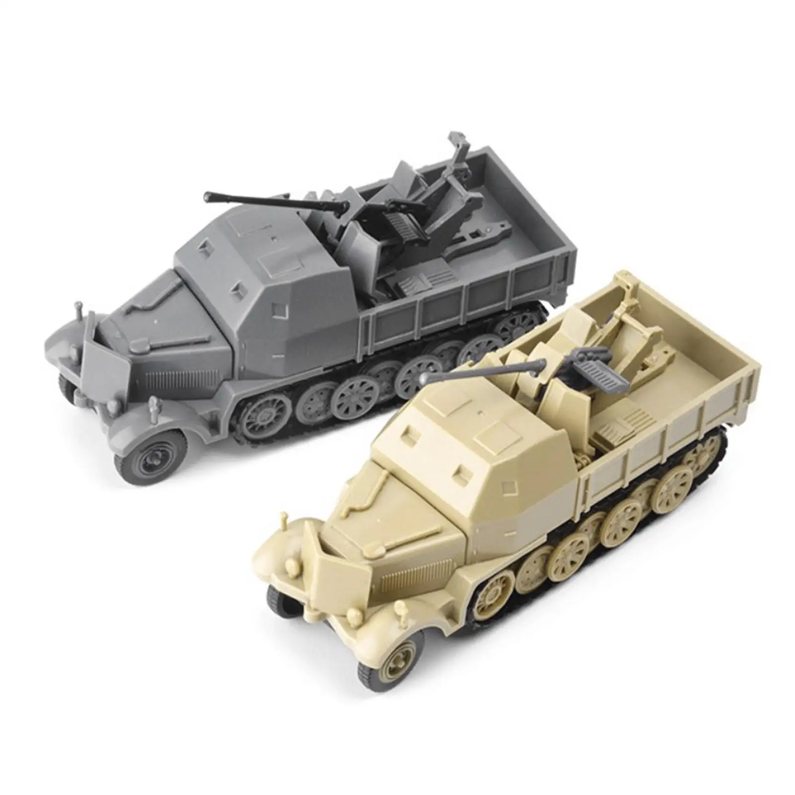 1:72 Simulation Classic Half Track Armored Truck Toys 4D Assembly of The Exhibition Vehicle Toy Collection