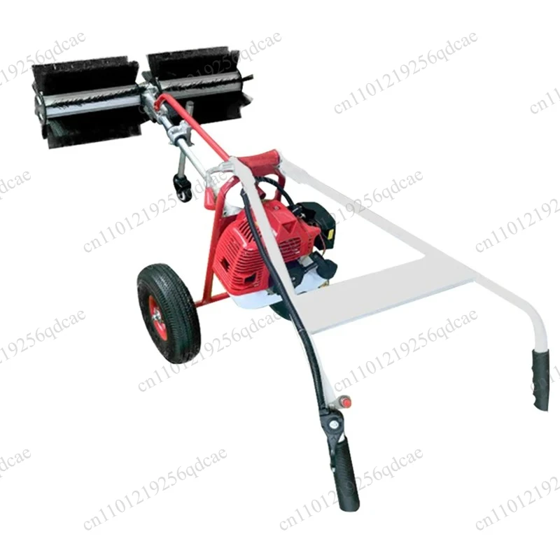 Small push-type grass brush machine two-stroke playground artificial turf combing roller brush sweeper grass brush machine
