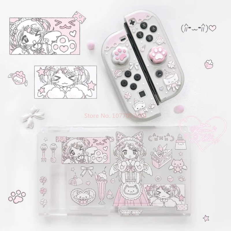 

[В наличии] Kelulu'S Original Switcholed Protective Shell Kitten Girl Series Ns Protective Shell Pink Аниме Анимация Периферийные устройства