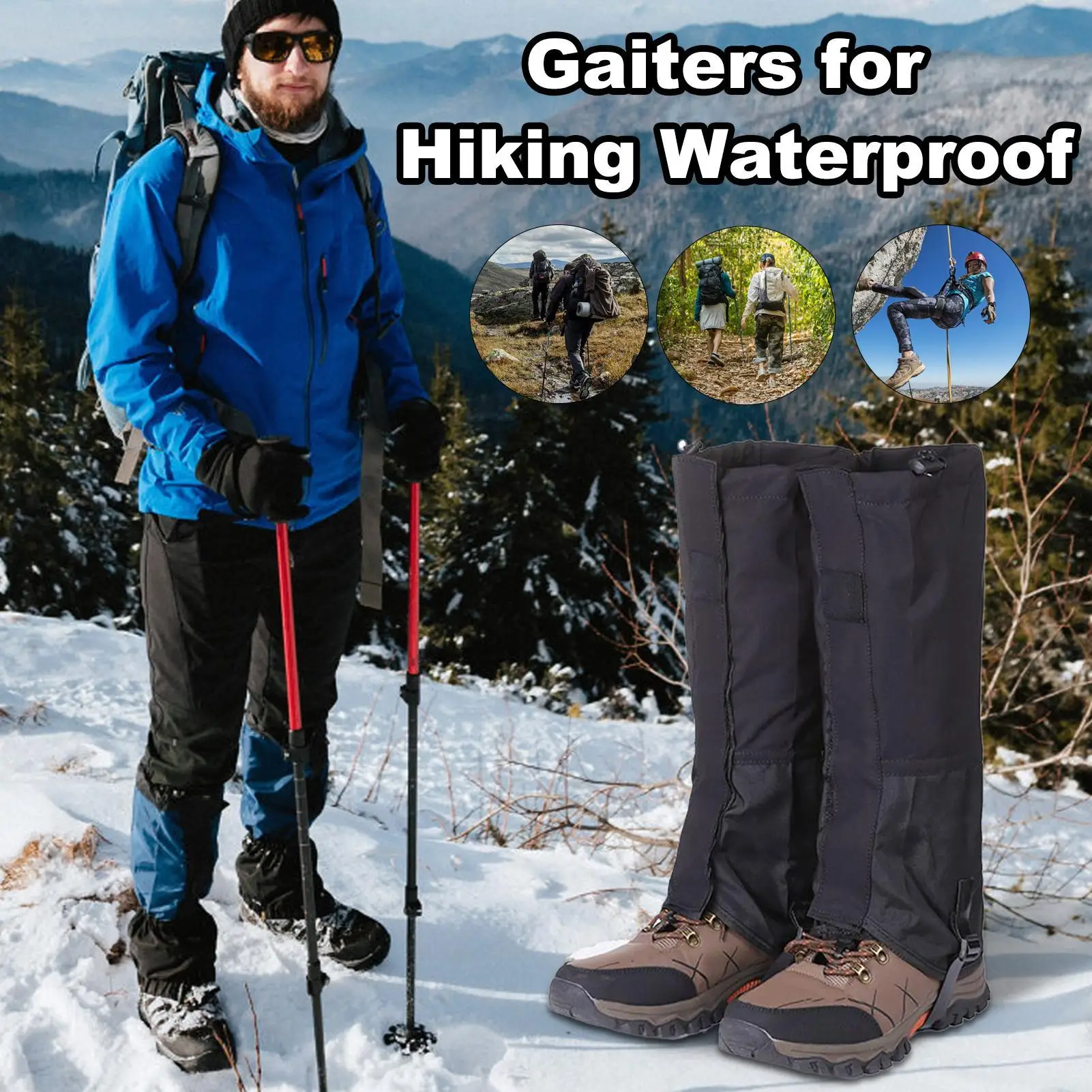 

Гетры для пеших прогулок, водонепроницаемые регулируемые ботинки, гетры, дышащая защита от дождя, уличные охотничьи лужайки, альпинистские зимние ботинки