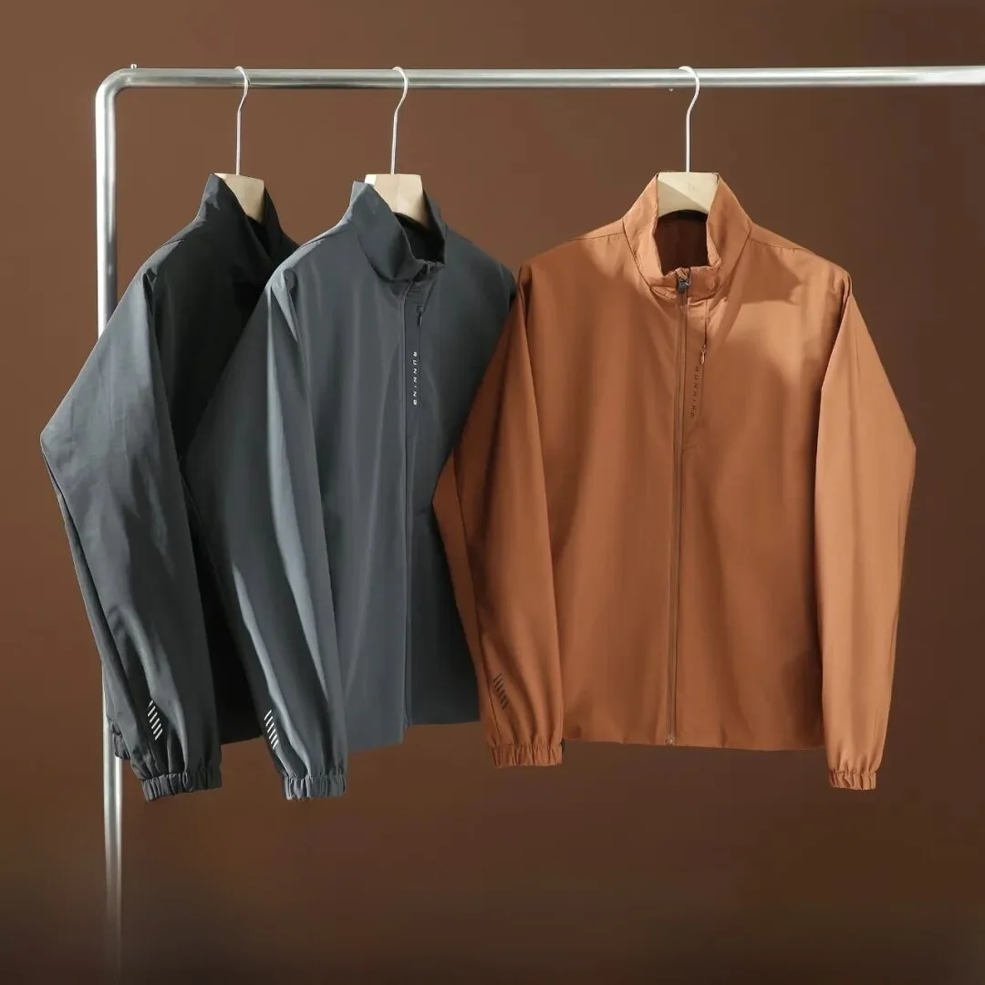 

Busin Travel Series 3D Tailored Outdoor Men's Training Jaet Stand Collar Casual Long Sve Zipper Polyester Fiber