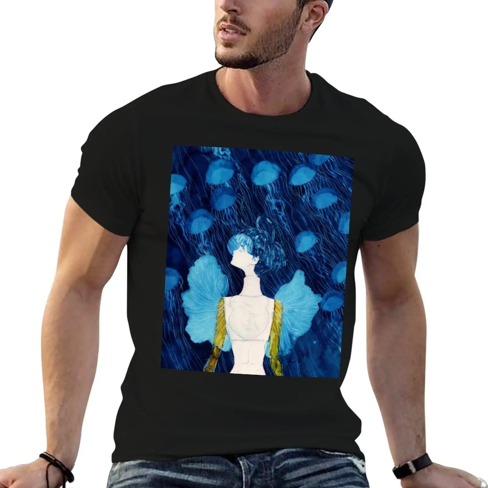

jellyfish phos T-Shirt man t shirts cotton t shirt custom print cotton t shirts high quality T-Shirt