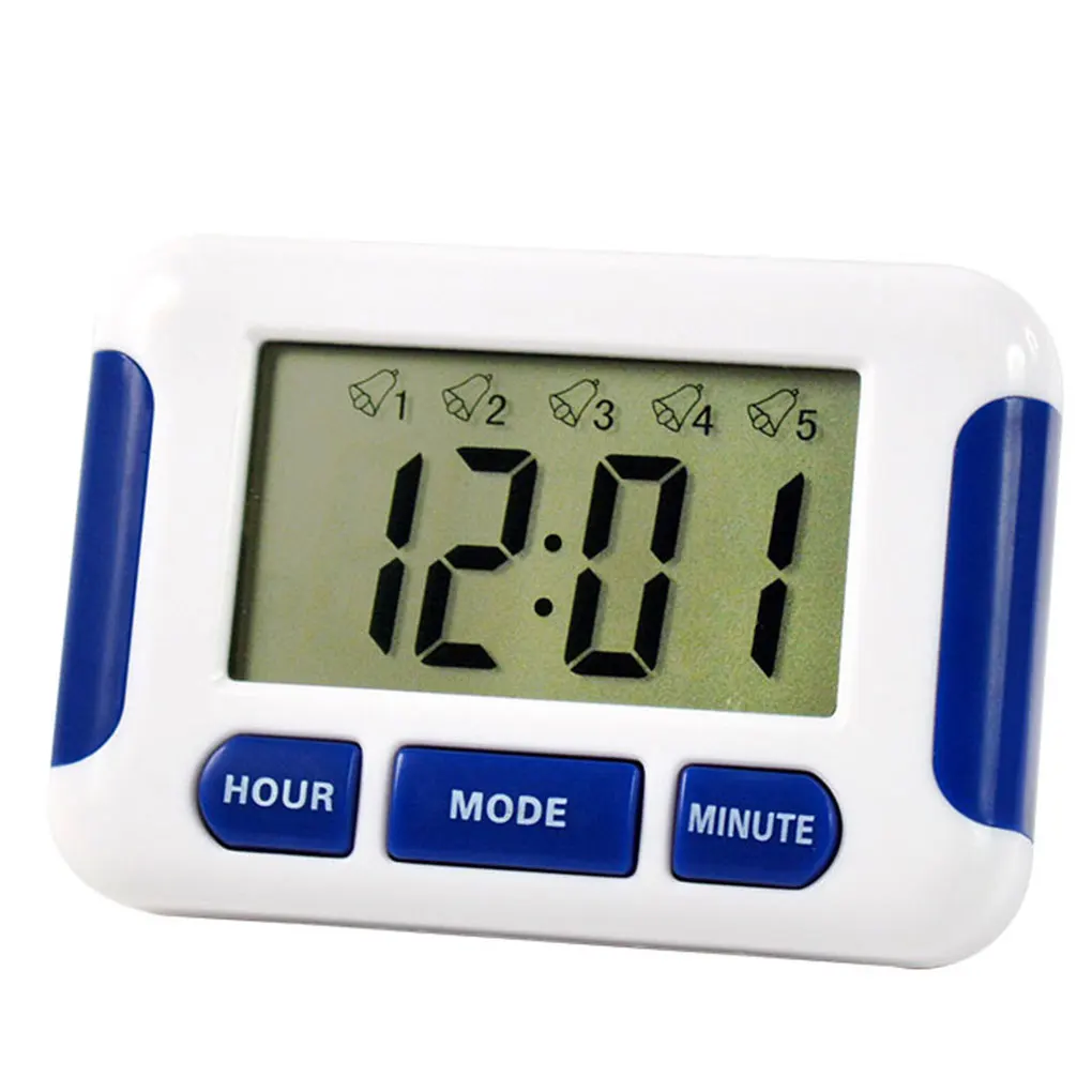 Timer da cucina elettrico portatile Promemoria orario con display LCD digitale per cucinare Progetti scolastici di cottura Temporizzatore per uova a 5 canali