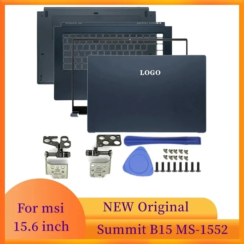 Blue Laptops Frame Case For MSI Summit B15 MS-1552 LCD Back Cover/Front Frame/Hinges/Palmrest/Bottom Cover Case Laptop TOP Case