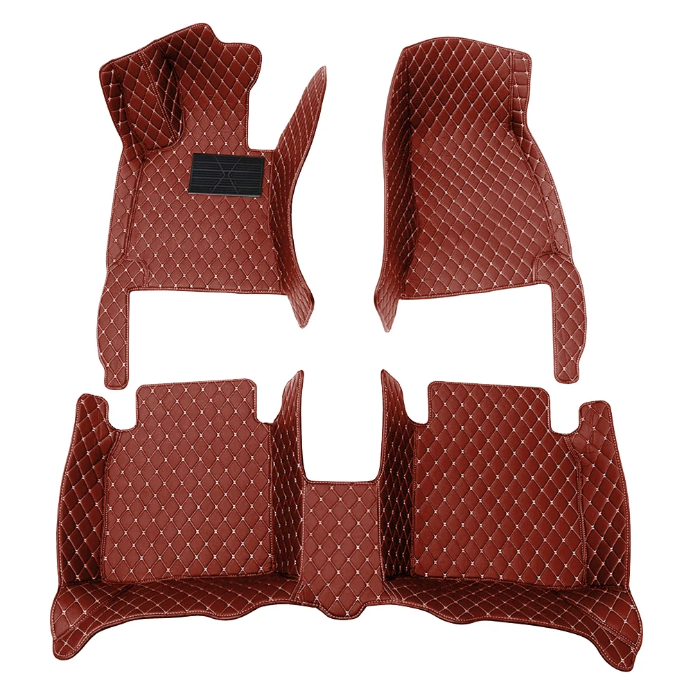 

Floor Mats for Cars for Tesla Model S 2012–present PU Leather Floor Liner Carpet Protection PU Leather Car Liners 5PCS Brown