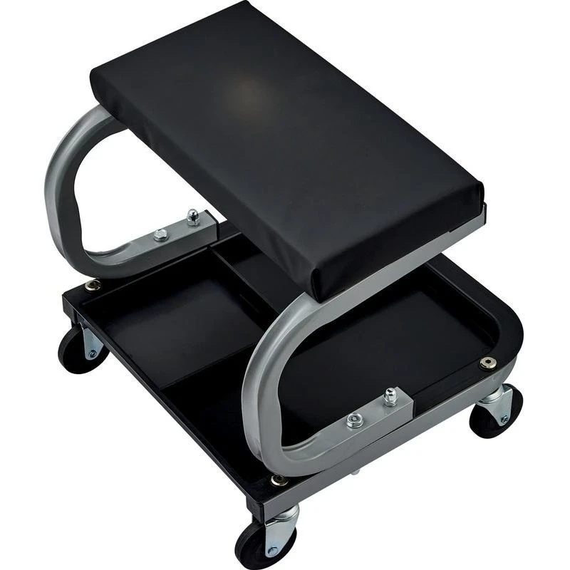 

Rolling Creeper Garage/Shop Seat, 250 LBS Capacity Padded Rolling Workshop Stool with Tool Tray Storage, Mechanic Stool for Garage, Shop, Auto Repair, Black