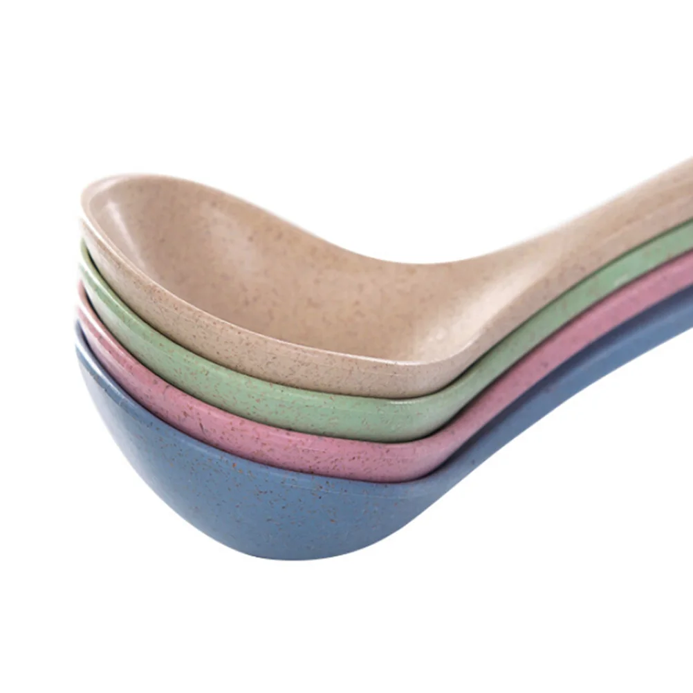 

Wheat Straw Soup Spoon Long Handle Thickened Heat Resistant Porridge Ladle Kitchen Cooking Essential Wheat Straw Spoon