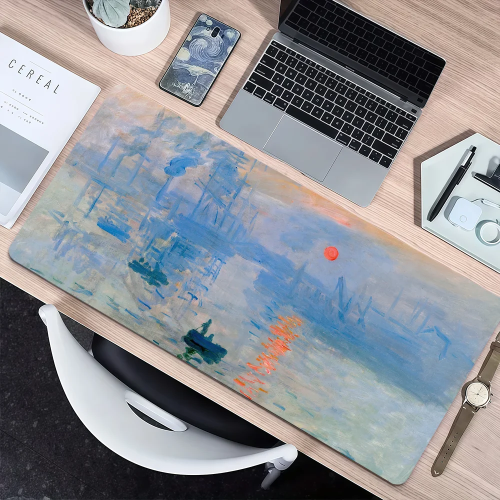 M-Monet Oil Painting Lotus Mouse Pad Non-slip Thickened MousePad Large Writing Lockedge Office Student Gaming Cushion