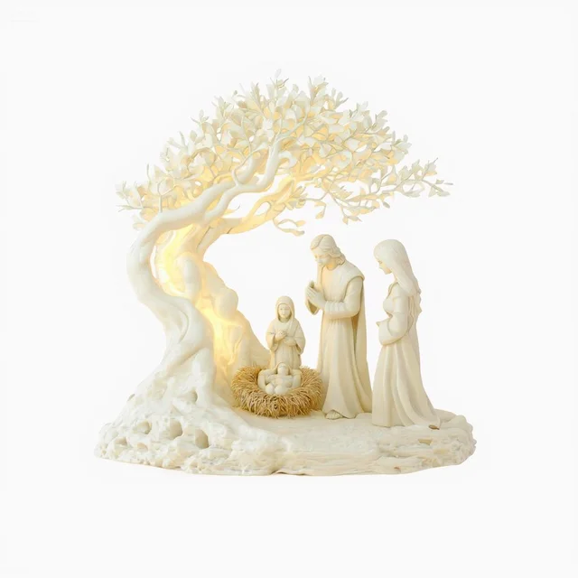 1PCS Nativity Desktop Decoration Statue Home Decoration Office Decora Art Theme Party Decora Christmas Decora Jesus Scene Decora 2
