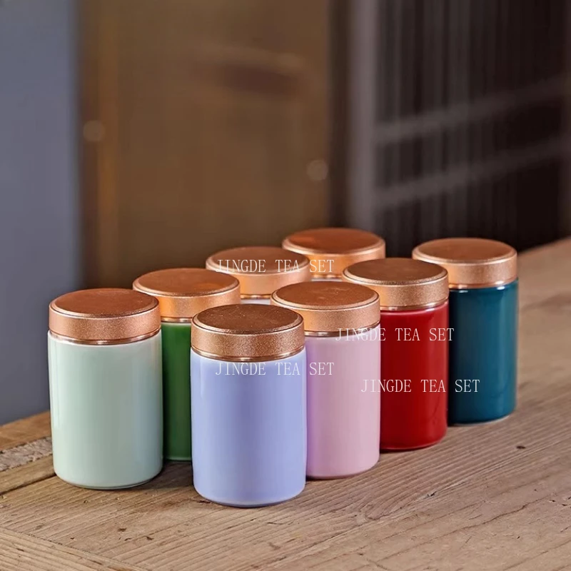 Keramik Kleine Teedose Mini Tragbare Teedose Reise-Vorratsdose Feuchtigkeitsbeständiger Behälter Duftpulver-Aufbewahrungstank Teegeschirr