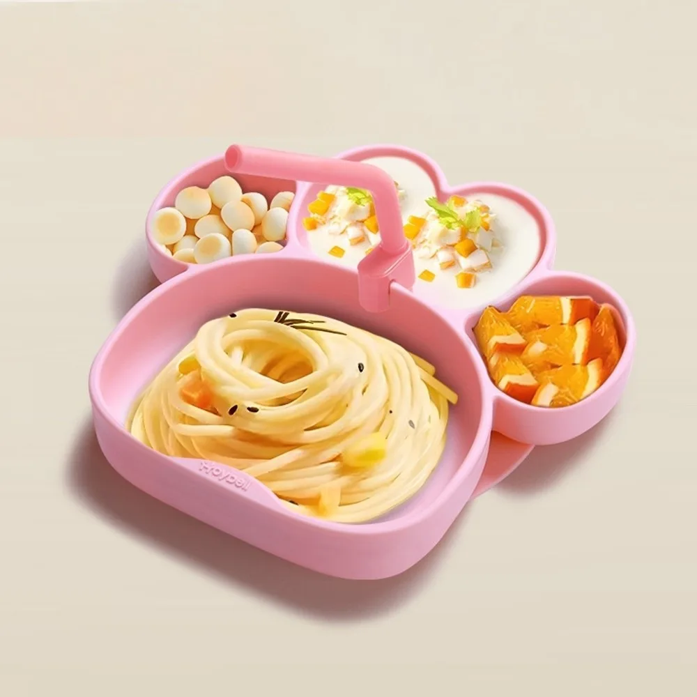 

Non-Slip Cat Paw Suction Dinner Plate Durable BPA-Free Divided Silicone Suction Plate Sturdy Waterproof Feeding Tableware