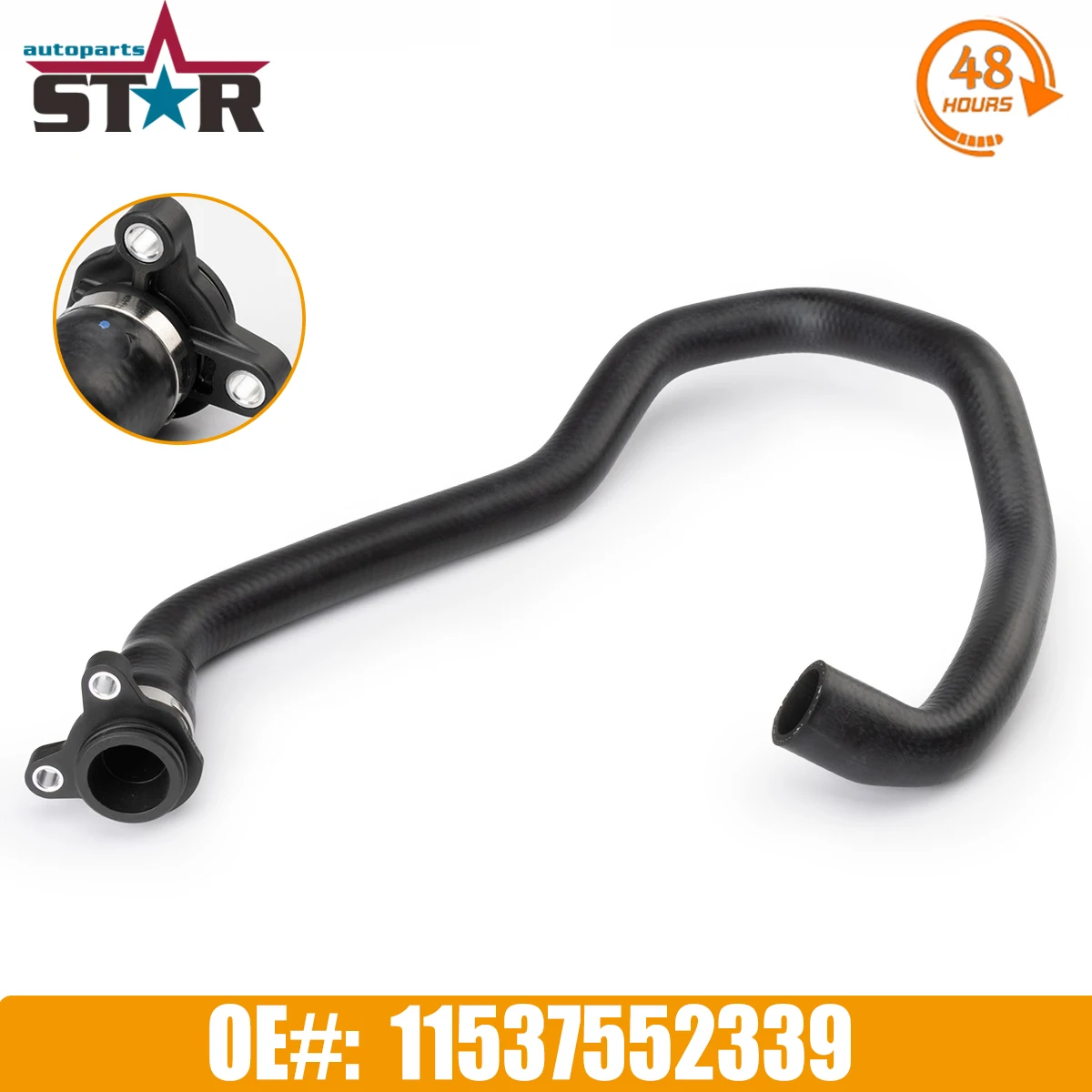 

11537552339 Car Cylinder Head Thermostat Radiator Coolant Hose For BMW X3 2.5 si X3 3.0 si 2007 2008 2009 2010 Black Rubber