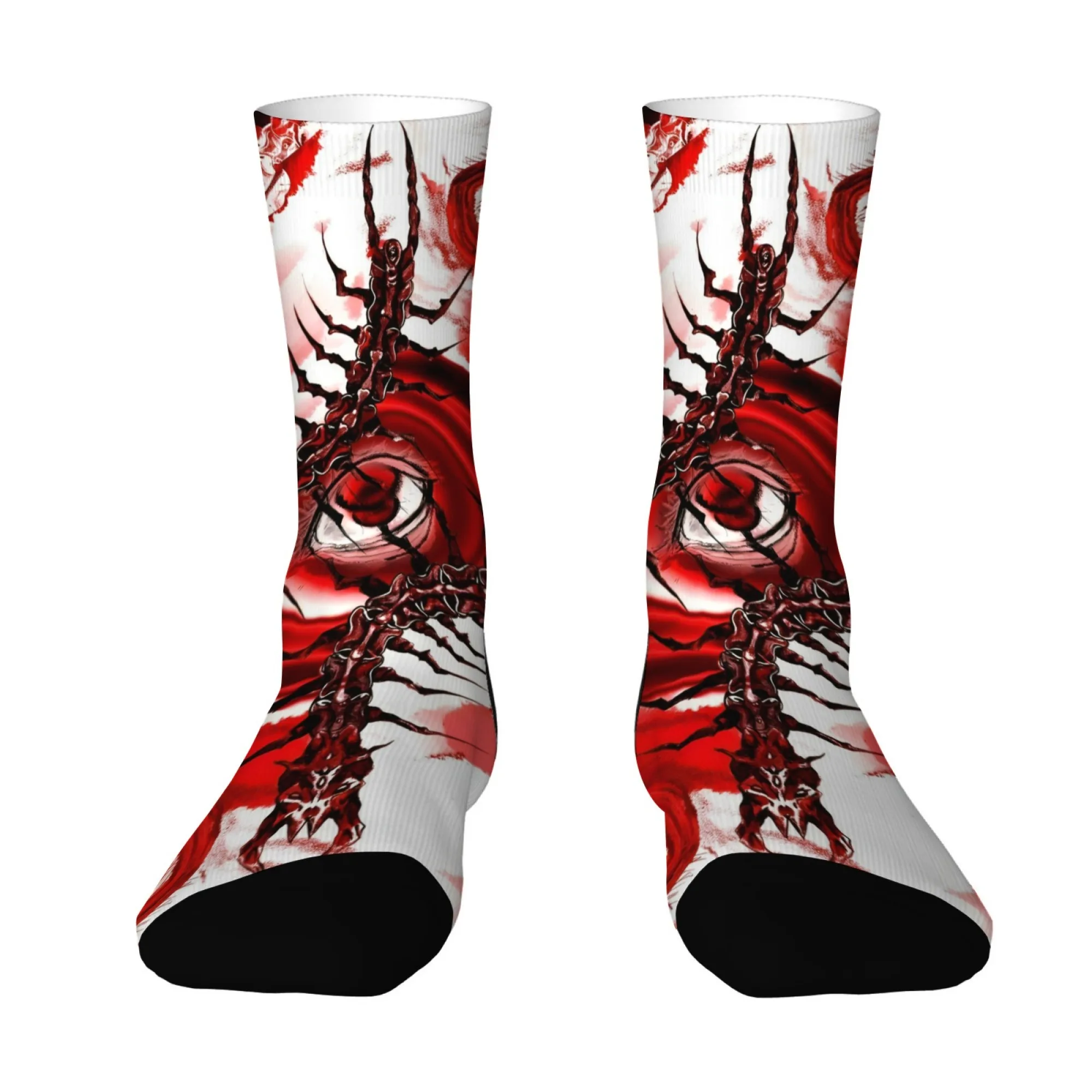 Streetwear-Herrensocken mit Evil Eye-Design, schwarzer Gothic-Druck, rutschfeste, bequeme Söckchen für Freizeitkleidung