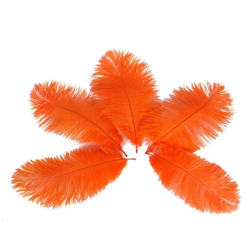 Orange Ostrich Feather Decor Feathers for Craft Centerpiece Table Vases Decoration Festival Wedding Carnival Accessories Mariage