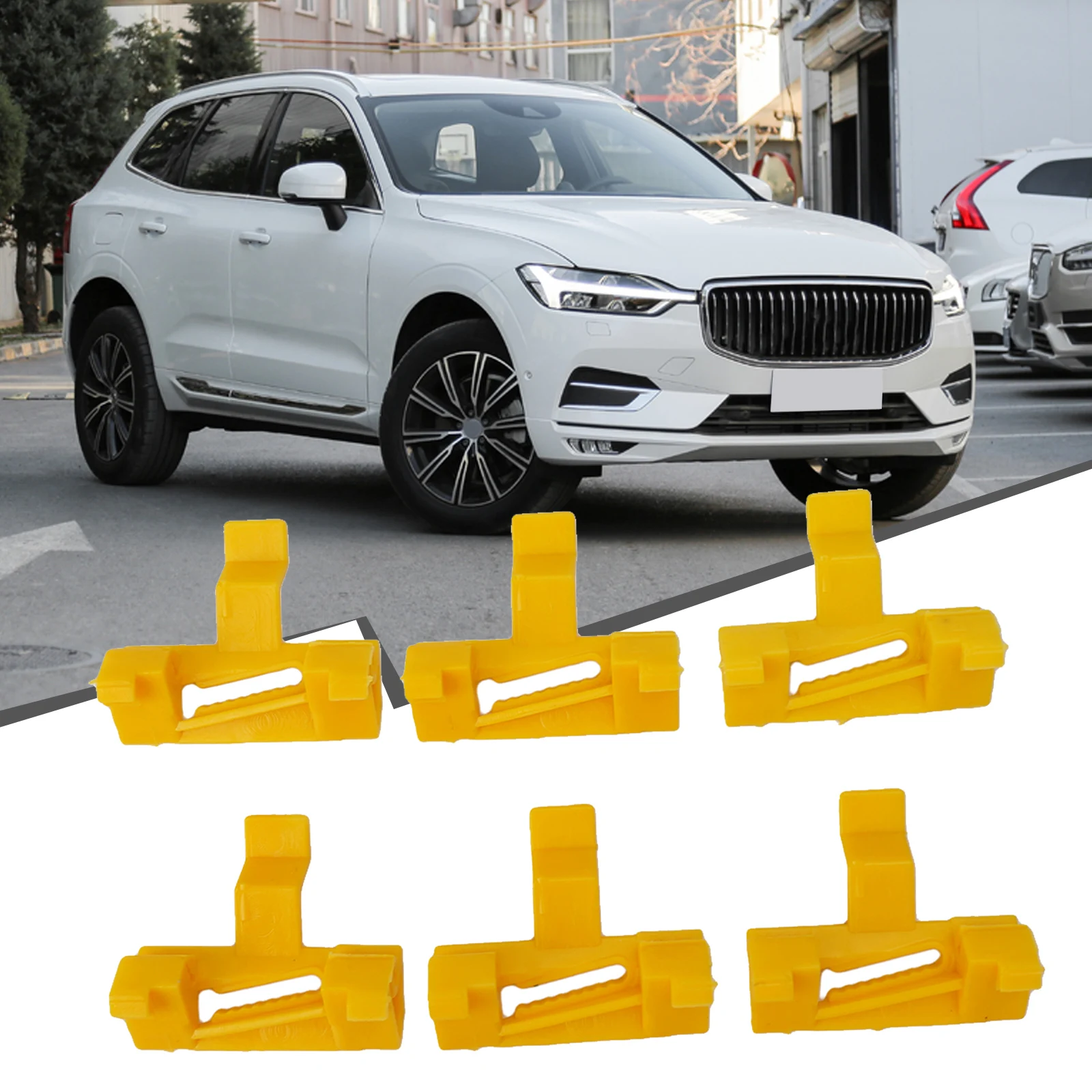 

6pc Glass Decorative Mounting Clip Windshield Moulding Side Trim Clip 30678009 For Volvo S60 XC70 V70 2000-09 Car Accessories