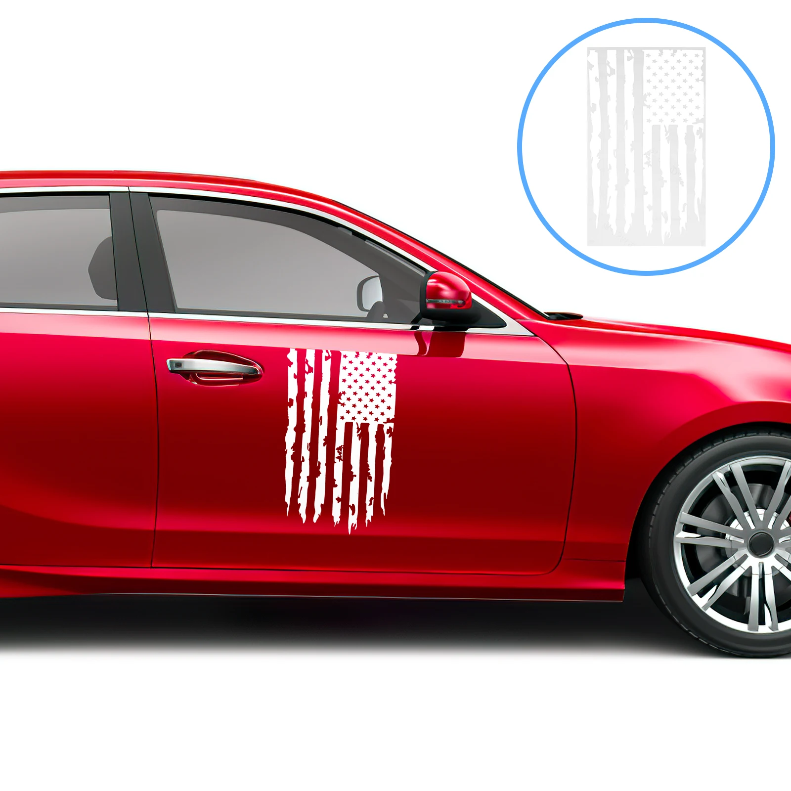 

American Flag Car Sticker Strong Adhesive Car Window Decal Customized Patriotic Auto Decoration American Flag Sticker