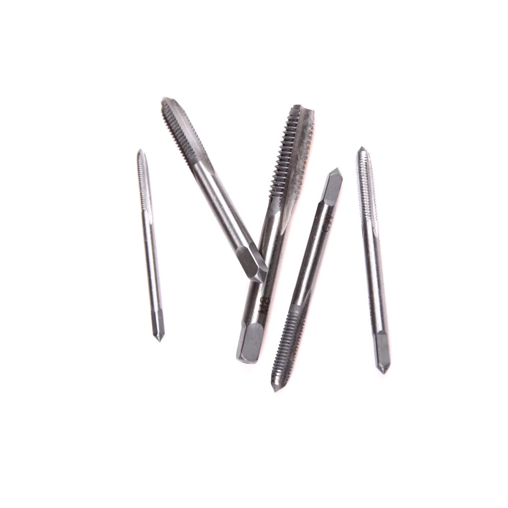 5pcs Thread Tap Drill Bit Set Screw Thread Taps M3-M8 Right Hand Metric Hand Taps For Metalworking Plug Taps Tools