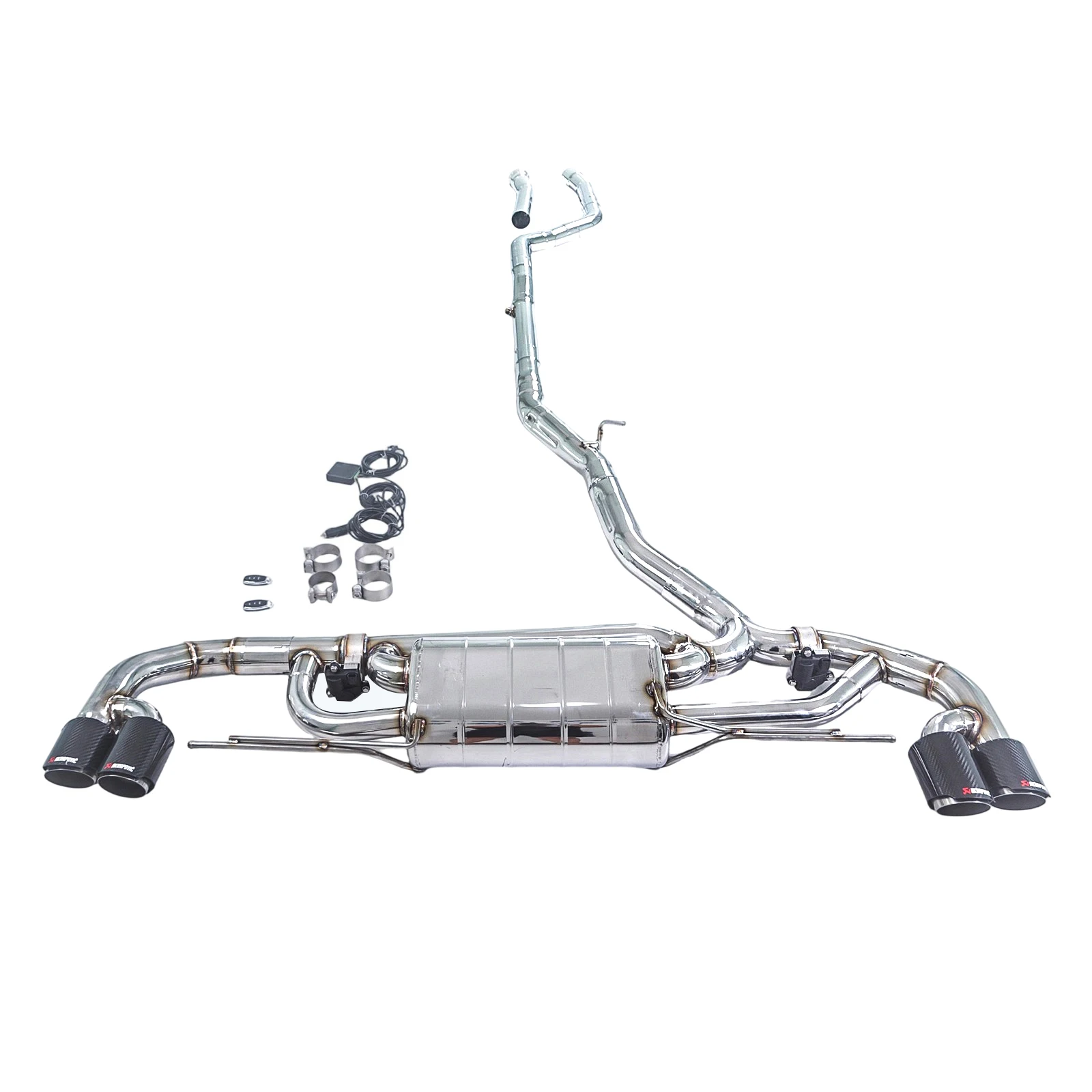 for the BMW X5 G05 3.0T 45E Hybrid, 2019-2025 ，304 stainless steel catback with valve exhaust system and four tips