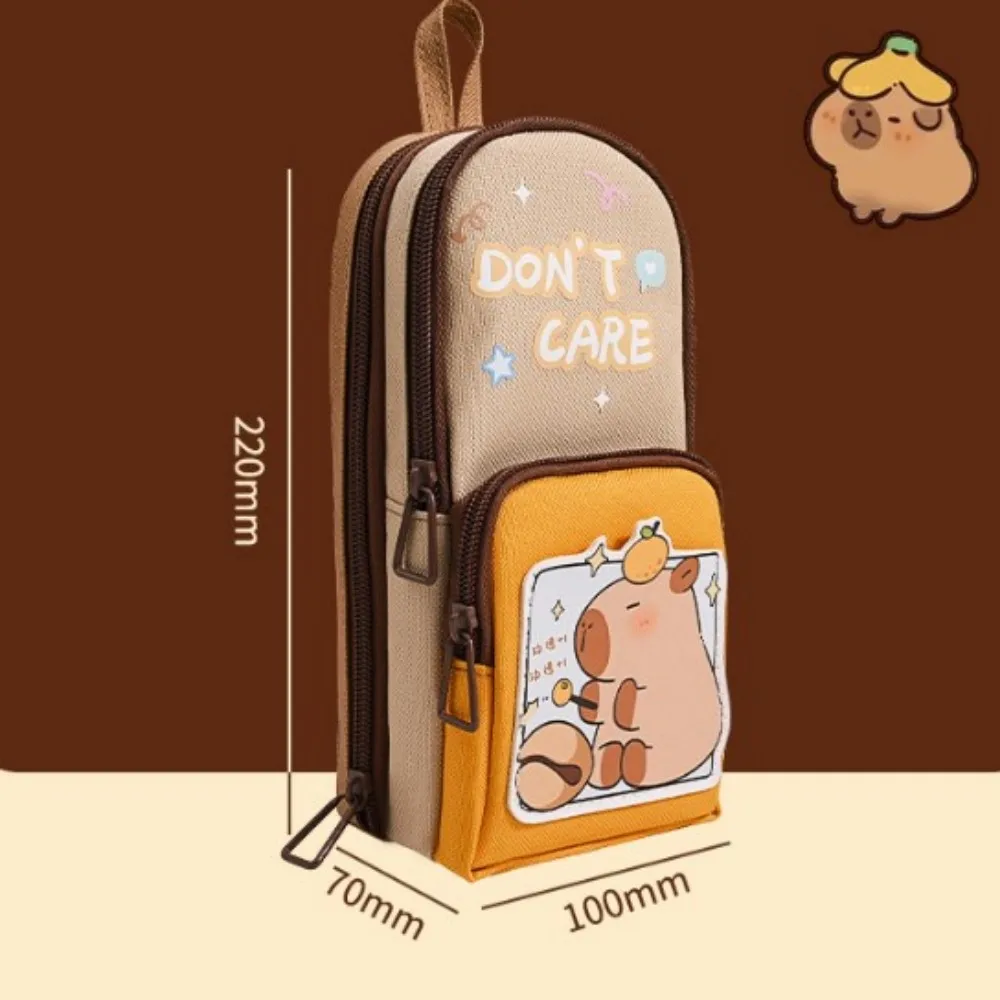 Pencil Case Large Capacity Pencil Bag Cartoon Capybara Pen Bag Stationery Holder Storage Bag Pen Pouch Student School Supplies