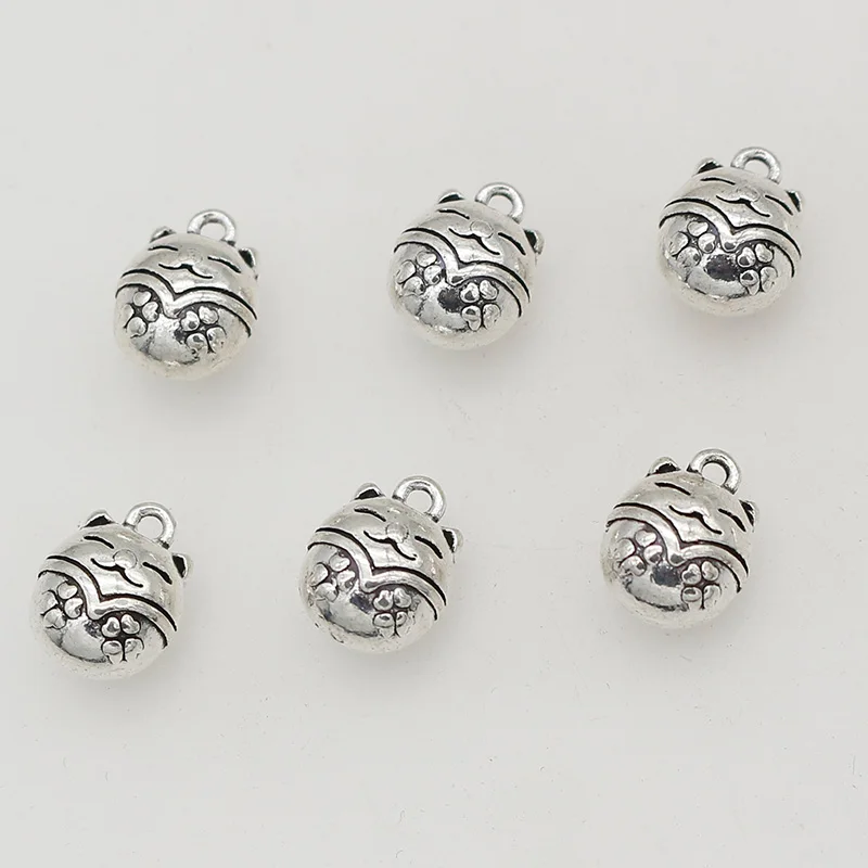 20pcs/Lot Antique Silver Color Fortune Cat Metal Charms 12x9mm Handmade Lucky Kitty Pendant Danglers DIY Jewelry Accessories