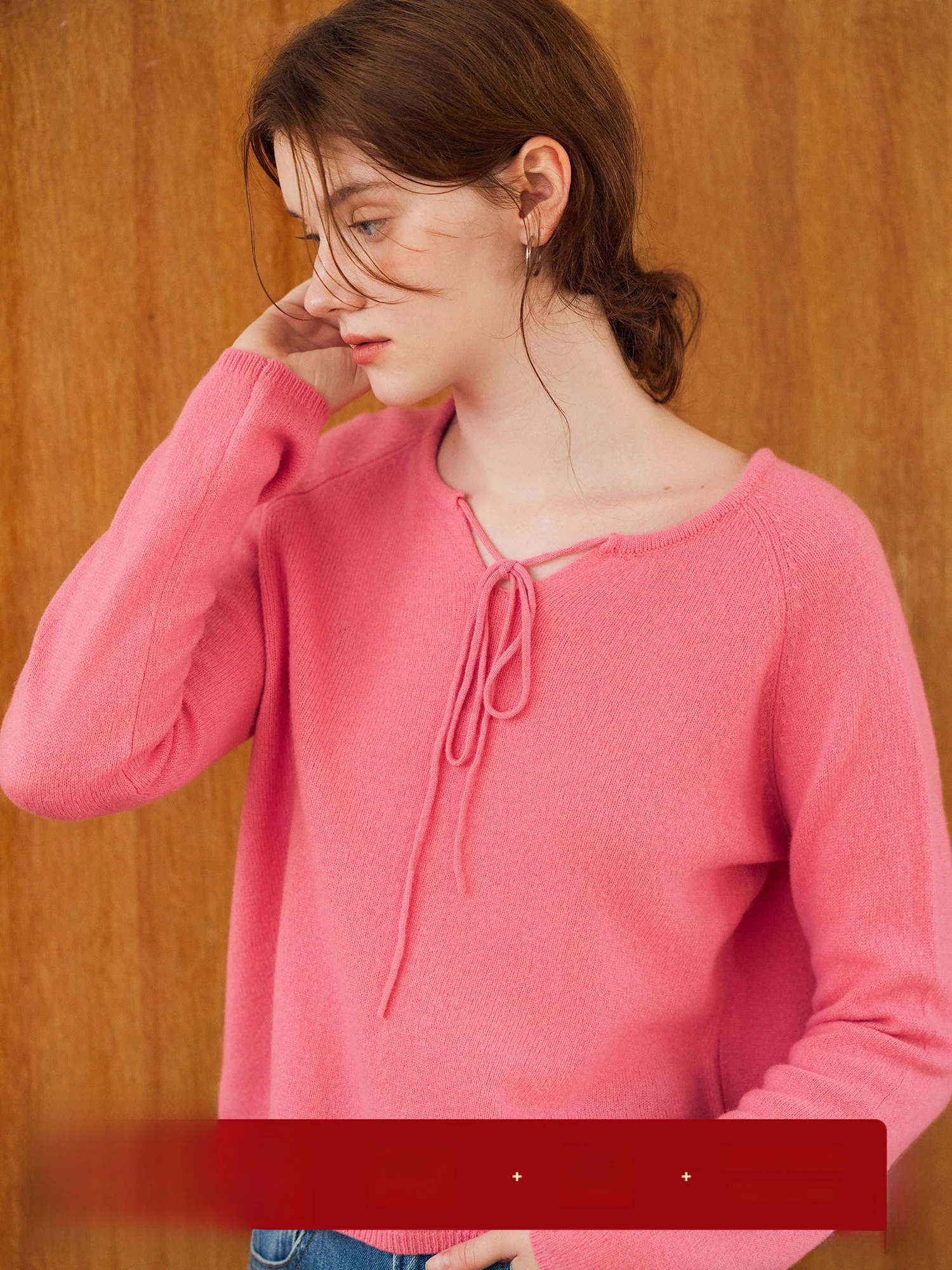 

Limited Edition "MataMata" 00% Wool Adjustable Netie Soft Overhead Sweater 2 Colors Commute Sle Straight Tube Long Sve