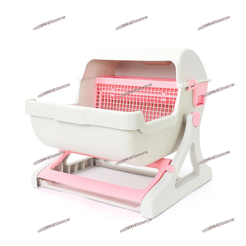 

Полуавтоматический лоток для кошек с защитой от брызг, увеличенный размер