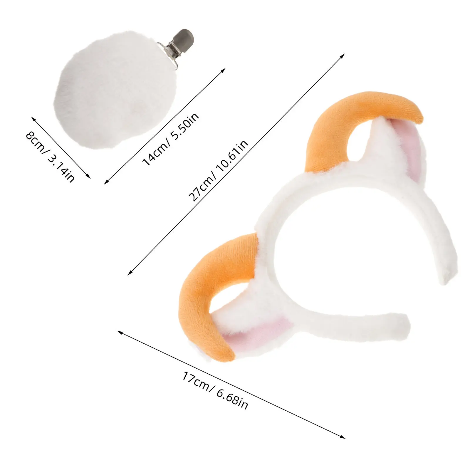 Conjunto de Acessórios de Orelhas de Cordeiro com Tiara e Cauda para Fantasia de Animal, Adereço de Ovelha Fofo para Mulheres, Homens, Crianças, Festas e Fazendas