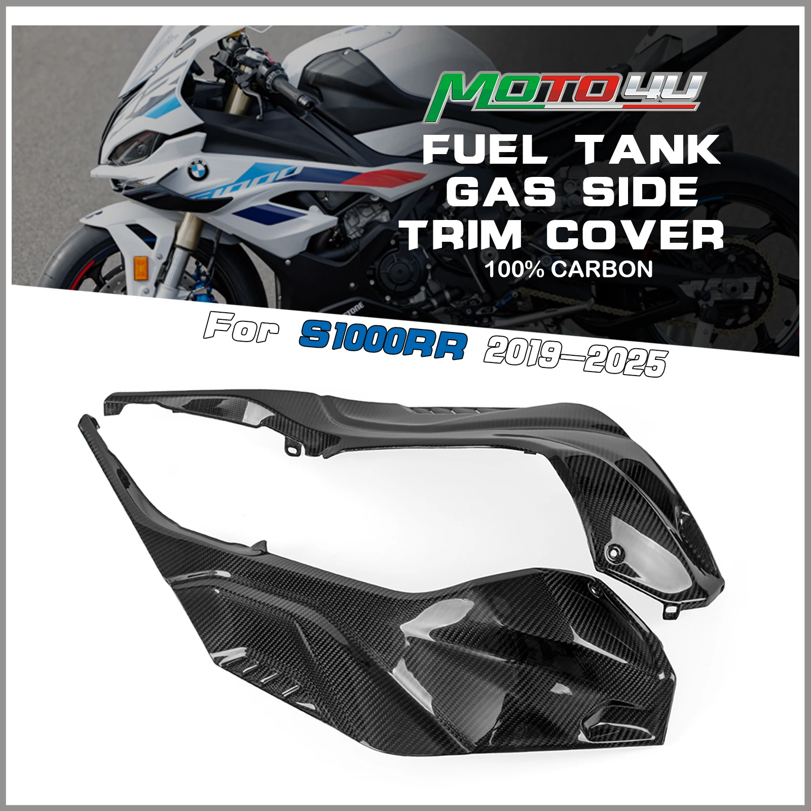 

For BMW S1000RR S 1000RR 2019 2020 2021 Real Carbon Fiber Fuel Tank Gas Side Trim Cover Fairing Motorcycle Modification
