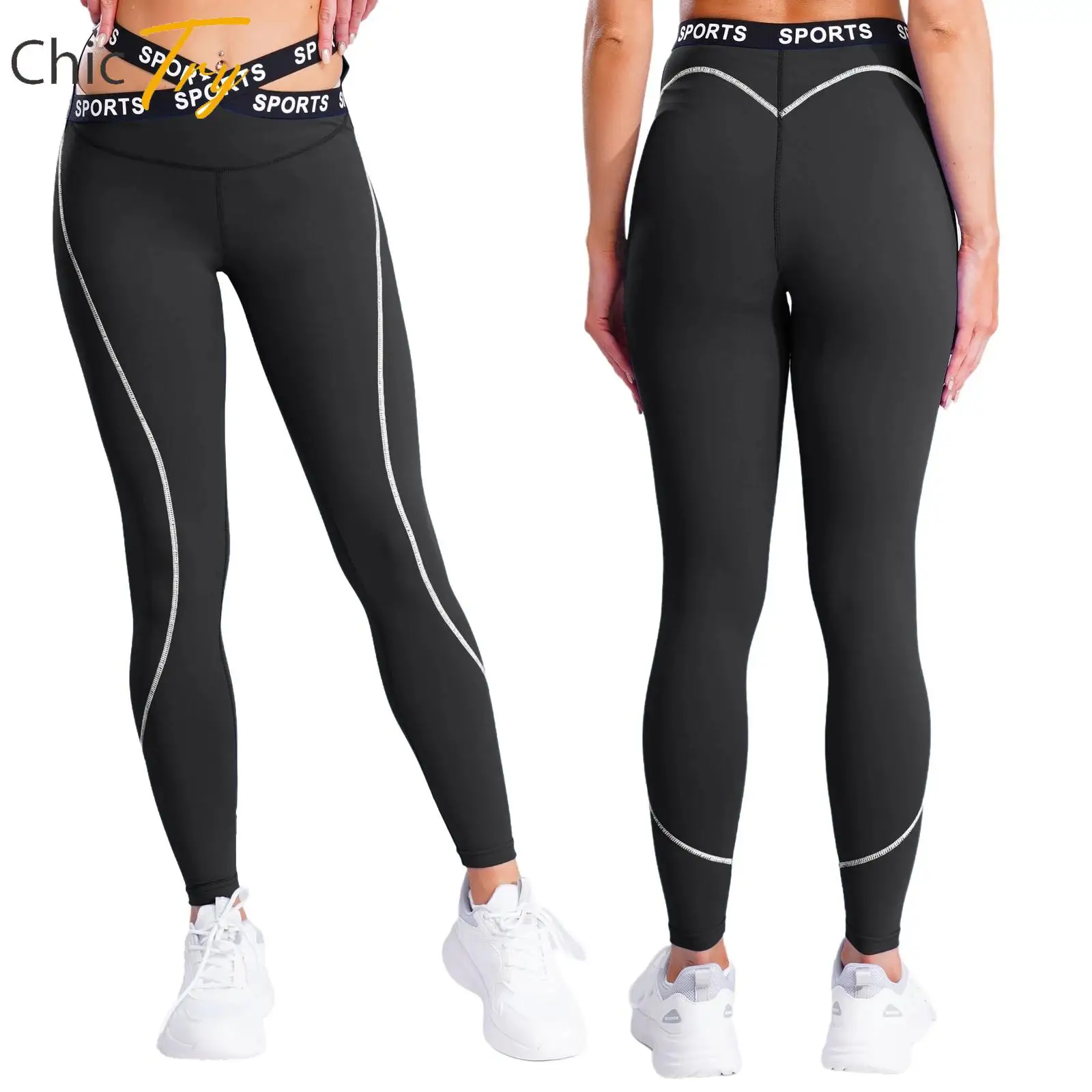 

Womens Quick-drying Breathable Cross Stretchy Yoga Workout Leggings Stylish Athletic Pants for Gym Fitness Sports Active Wear