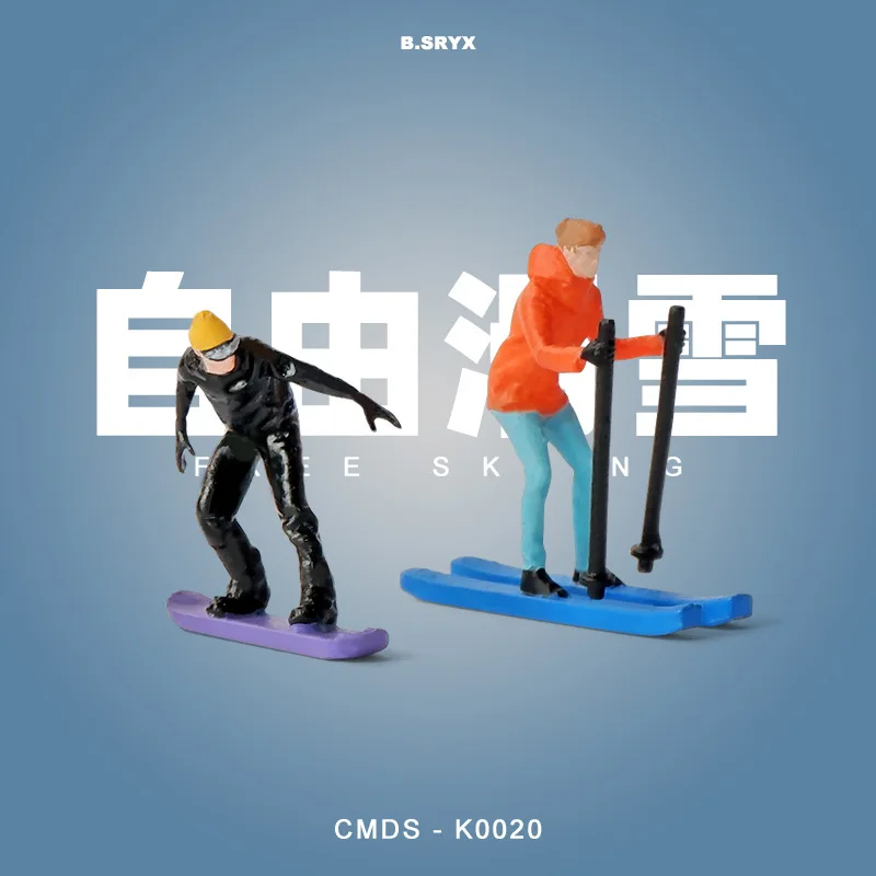 1:64 アニメスキーシリーズミニ人形フィギュアモデルミニチュア写真の小道具シーンモデル DIY 砂テーブル造園装飾品ギフト