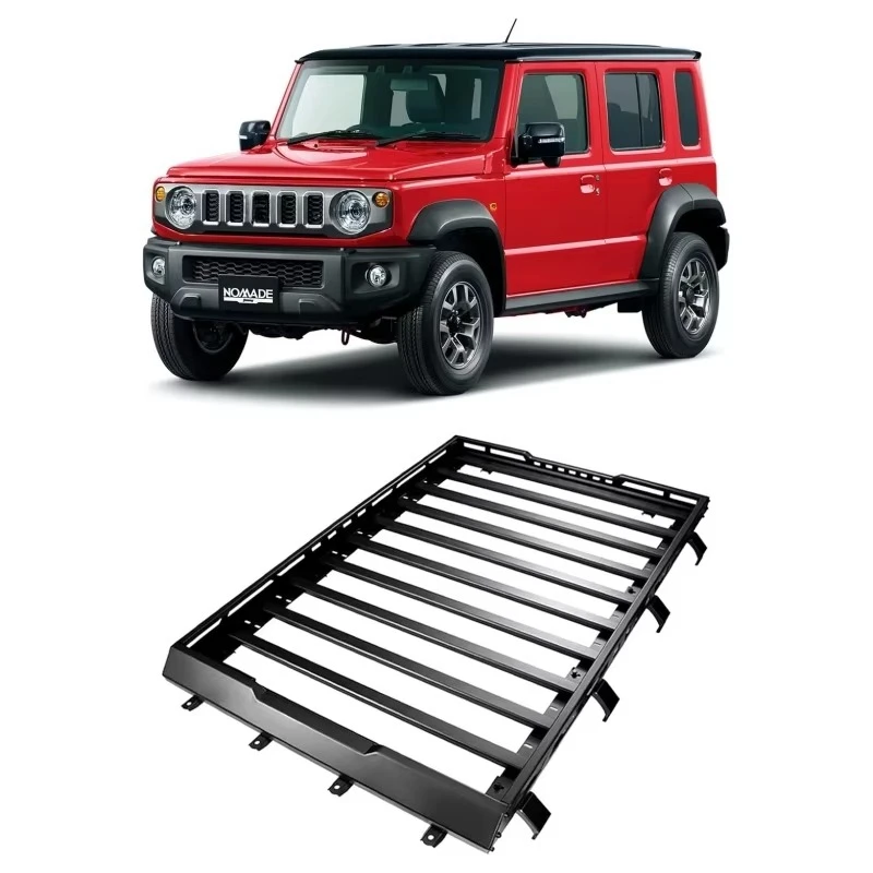 

TELLIKA New 5 Door Jimny Luggage Rack Accessories Aluminum Cargo Roof Rack for Jimny 2023 2024 5 Doors (No Light Hole)