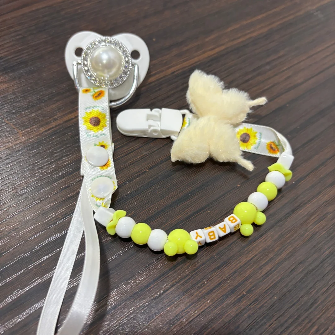 Newborn Baby Pacifier with Dust Cover Personalized Pacifier Clip Newborn Feeding Gift chupetes BPA Free Silicone Custom Set