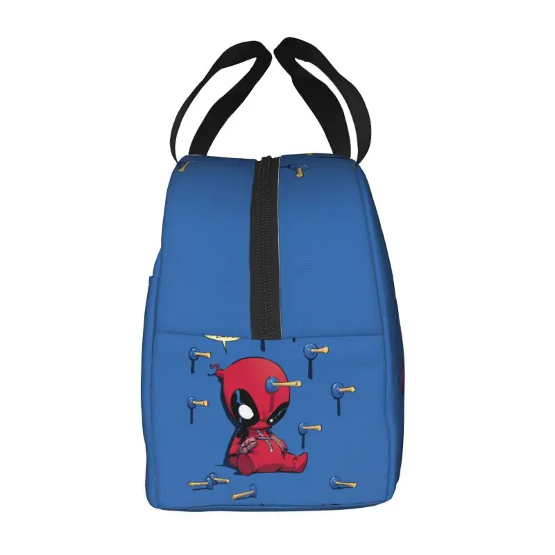 Custom Deadpool I Hate Mondays Insulated Lunch Tote Bag for Women Resuable Thermal Cooler Bento Box Kids School Children