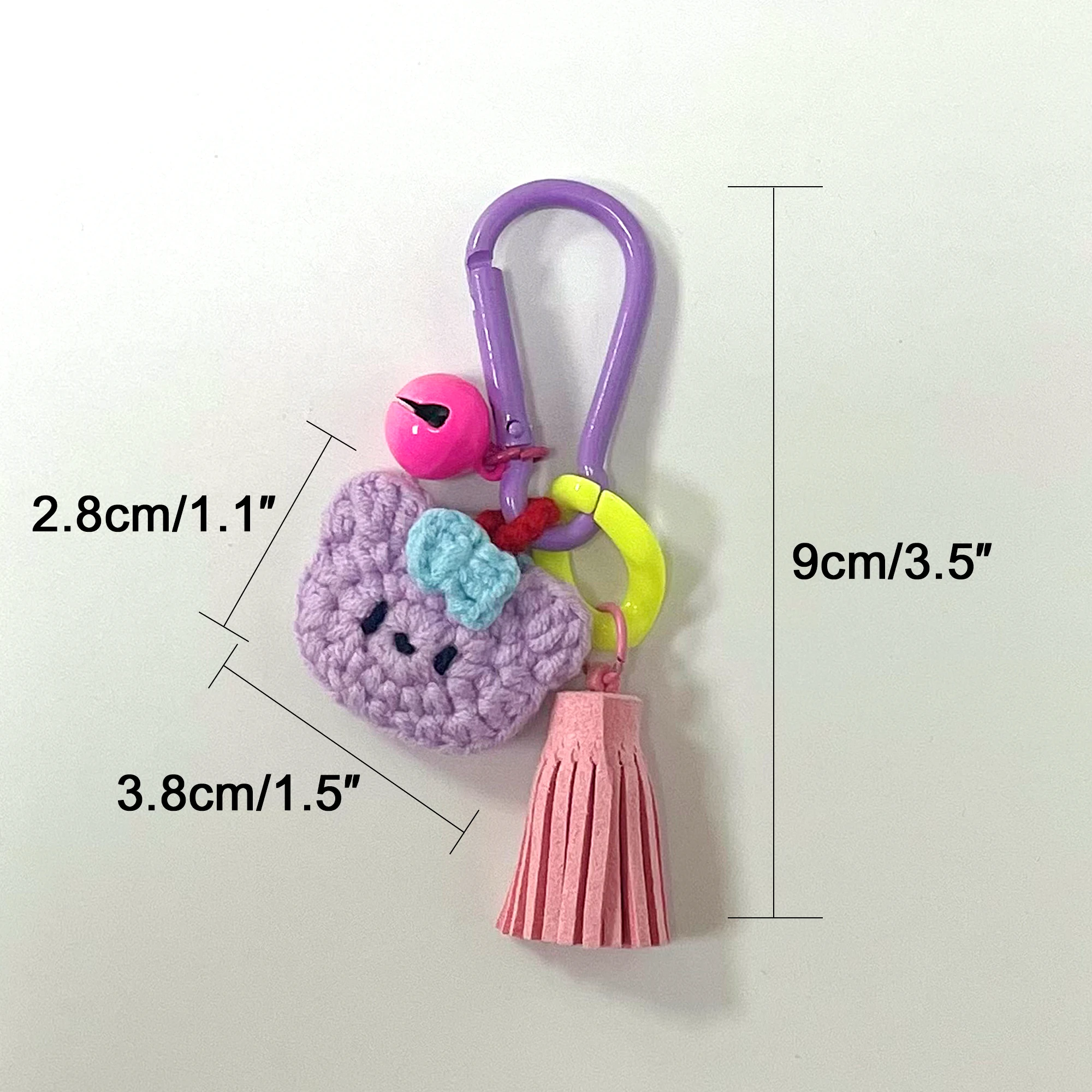 Handmade Wool Crochet Double-Sided Bear Keychain Cute Bag Charm Diy Knitting Tassel Exquisite And Lovely Beautiful Easy Carry