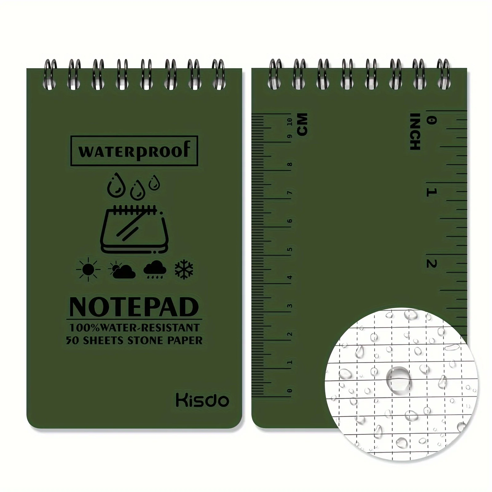 1PC waterproof notebook police notepad 3x 5 inches, notebook rain writing pocket notebook all-weather spiral notepad waterproo