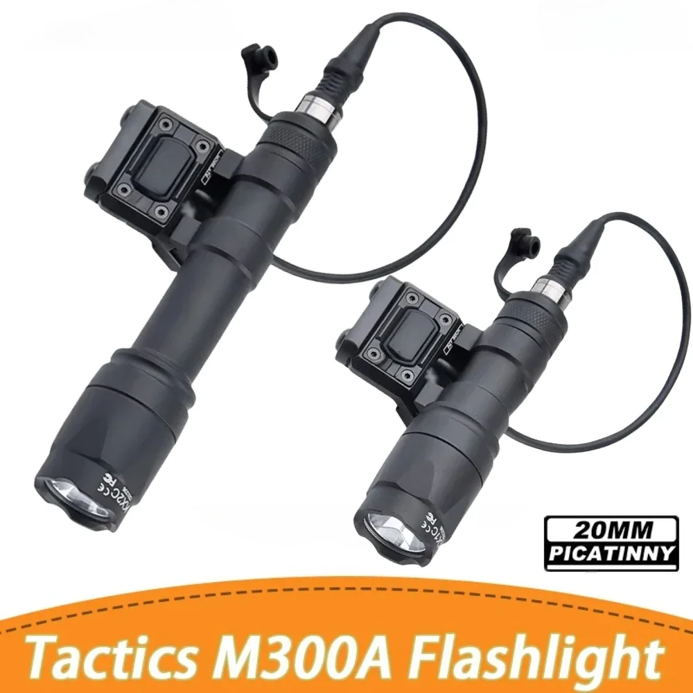 M600C M300A التكتيكية بندقية ضوء الادسنس كشاف بندقية مصباح ليد جيب صالح 20 مللي متر السكك الحديدية مع مفتاح ضغط للصيد في الهواء الطلق