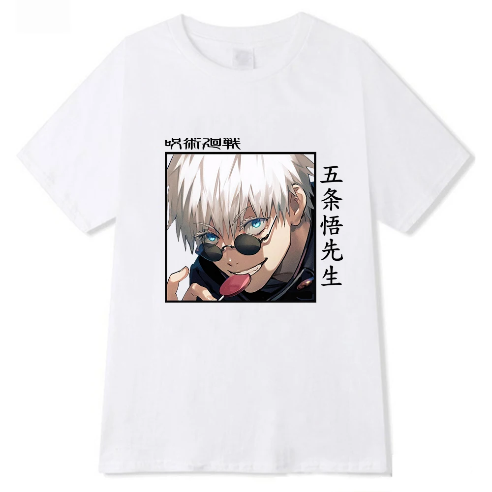 Jujutsu kaisen roupas femininas t camisa masculina casual anime japonês dos desenhos animados gráfico camiseta feminina verão unisex camiseta