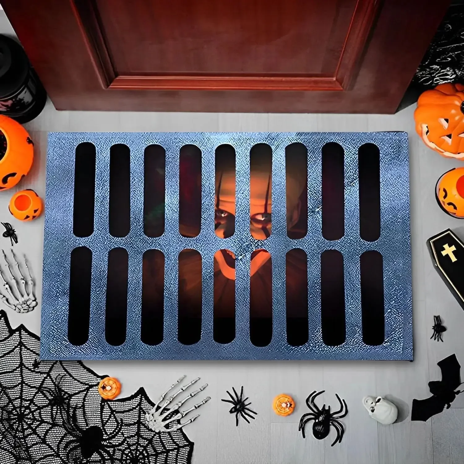 

VIKAMA Halloween 3D Visual Clown Floor Mat Horror Movie Area Rug Home Decor Indoor and Outdoor Welcome Doormat 240823