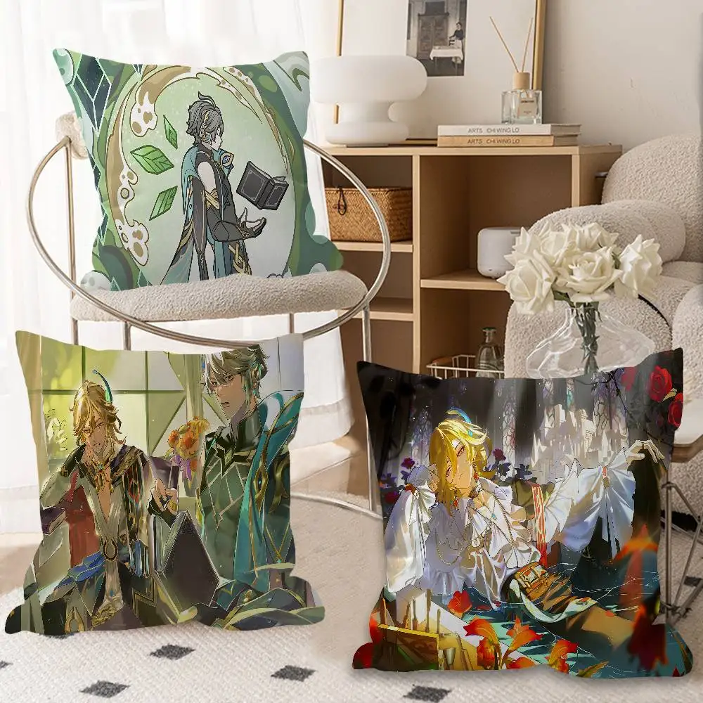 Genshin Impact Kaveh Alhaitham Pillow Gift Home Office Decoration Pillow Bedroom Sofa Car Cushion CoverPillow Case