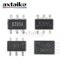 Chip duplo do MOSFET do poder do realce do N-canal, proteção IC da bateria de SMD, DW01, DW01A, 8205A, 8205S, SOT23-6, TSSOP-8, SMD, 6A, 20V, 20 PCes