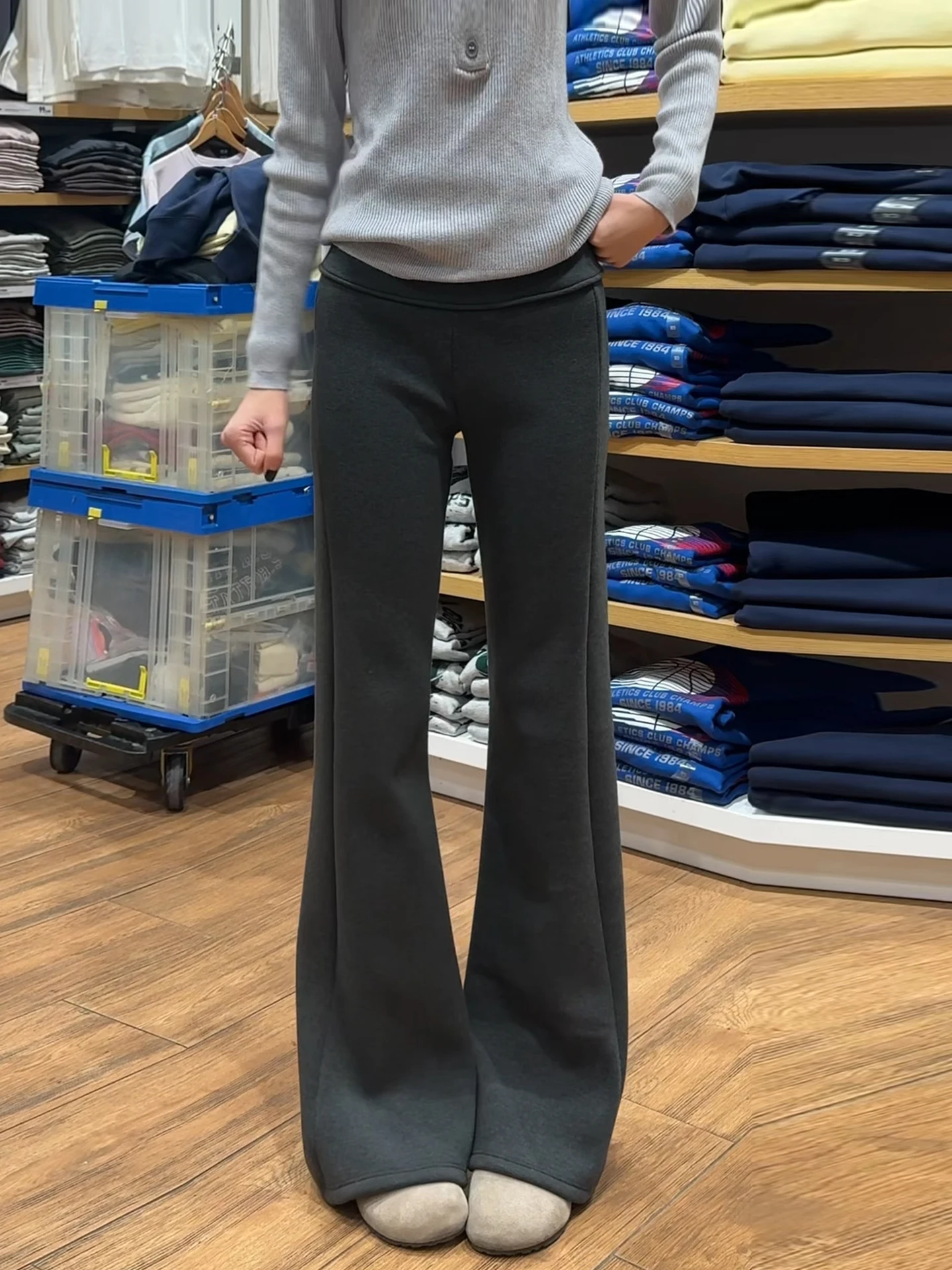 

Женские спортивные брюки Deep ey Fce с подкладкой, расклешенные, с высокой талией, эластичные, облегающие, повседневные, для йоги, в корейском стиле, для города