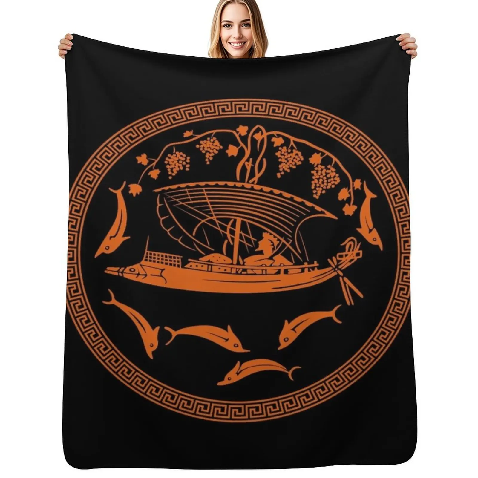 Dionysos Crossing the Sea Throw Blanket Cozy Throw Blanket Birthday Gift for Him Her