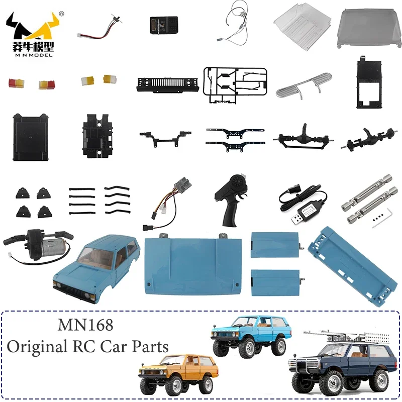 MN MN168 Original RC Car Parts Housing Front and Rear Bridge Electric Modulation Receiver Connecting Rod Girder Motor Wave Box