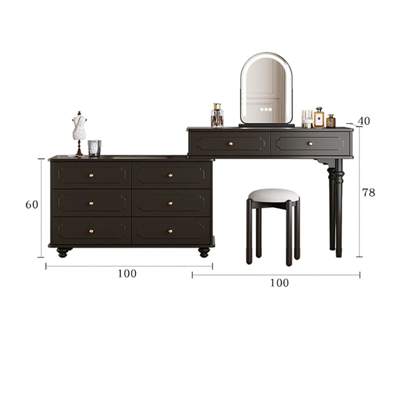 Simple Aesthetic Makeup Vanity Table With Mirror Modern Luxury Vanity Table Drawer Storage Trendy Penteadeira Bedroom Furniture