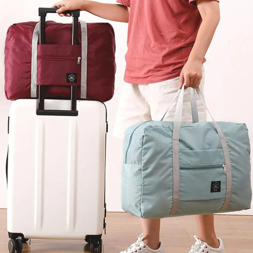 Foldable Travel Duffel Bag Tote Carry-on Luggage Bag Large Capacity Waterproof Portable Storage Bag with Zipper