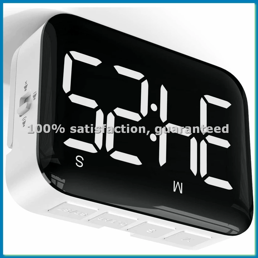 

Цифровой кухонный таймер - магнитный таймер обратного/прямого отсчета с большим LED-дисплеем и громким звуком для приготовления пищи и для детей - A07G