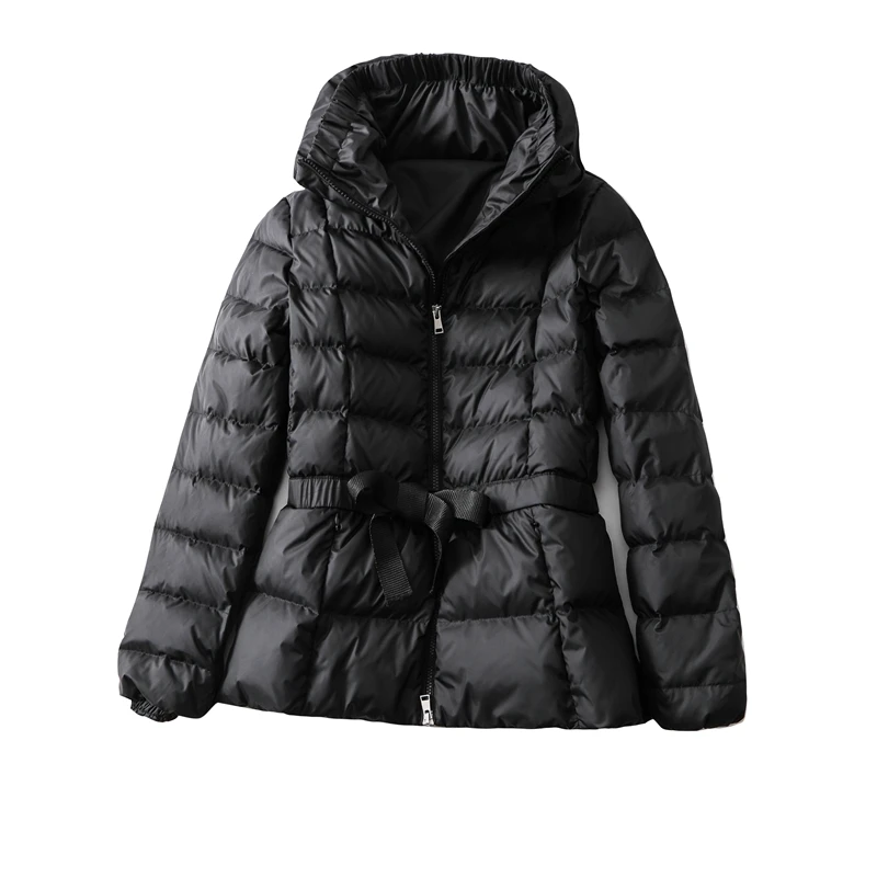 レディース スリムフィット ロング丈 スタンドカラー ダウンジャケット 暖かいアウター 秋冬新作 高品質ナイロン ホワイト ダウン